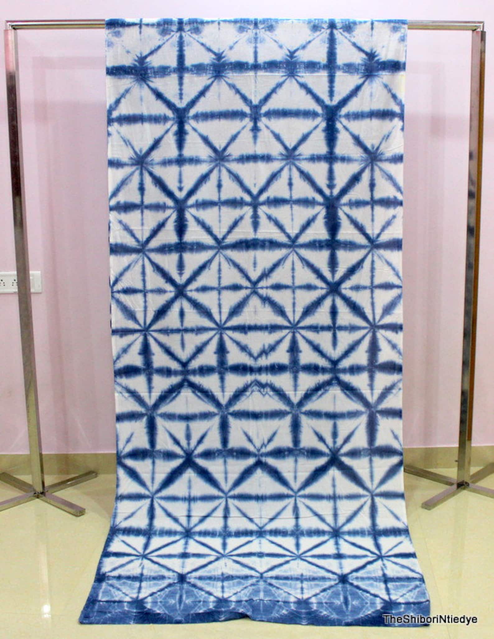 White - Shibori Tie-Dye Kota Doria Cotton Fabric 17