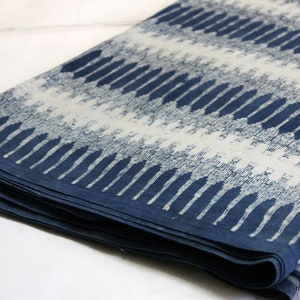 Indigo Cotton Fabric, Dabu Block Print Fabric by the Yard, Blue Hand Printed Dress Fabric IBF#013 image 1