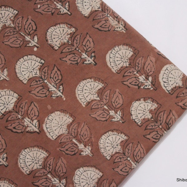 Floral printed cotton fabric, hand block print clothing fabric, kids dress making fabric, handmade fabric KDF#014