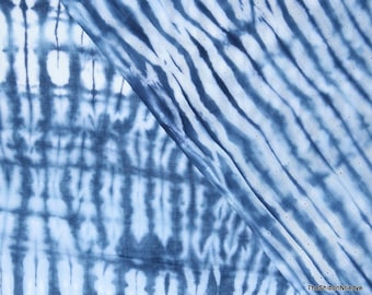 Indian Cotton Fabric blue Shibori Fabric Soft lightweight Tie dye women&#39;s clothing Girls Summer Dressmaking Fabric by the yard TIE#028