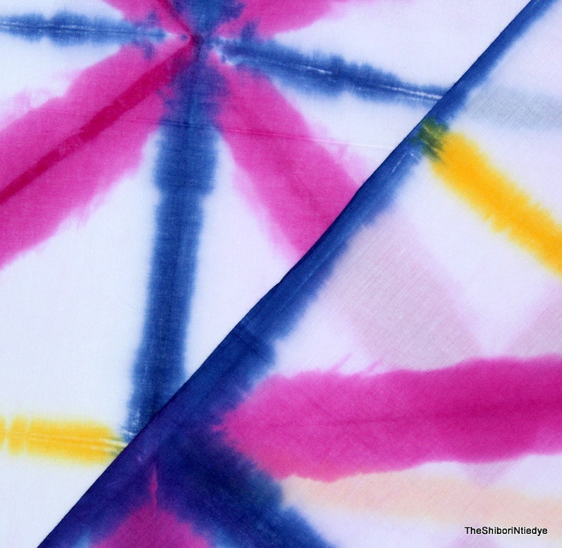 Tie dye fabric by the yard Indian shibori Print Cotton Voile Etsy