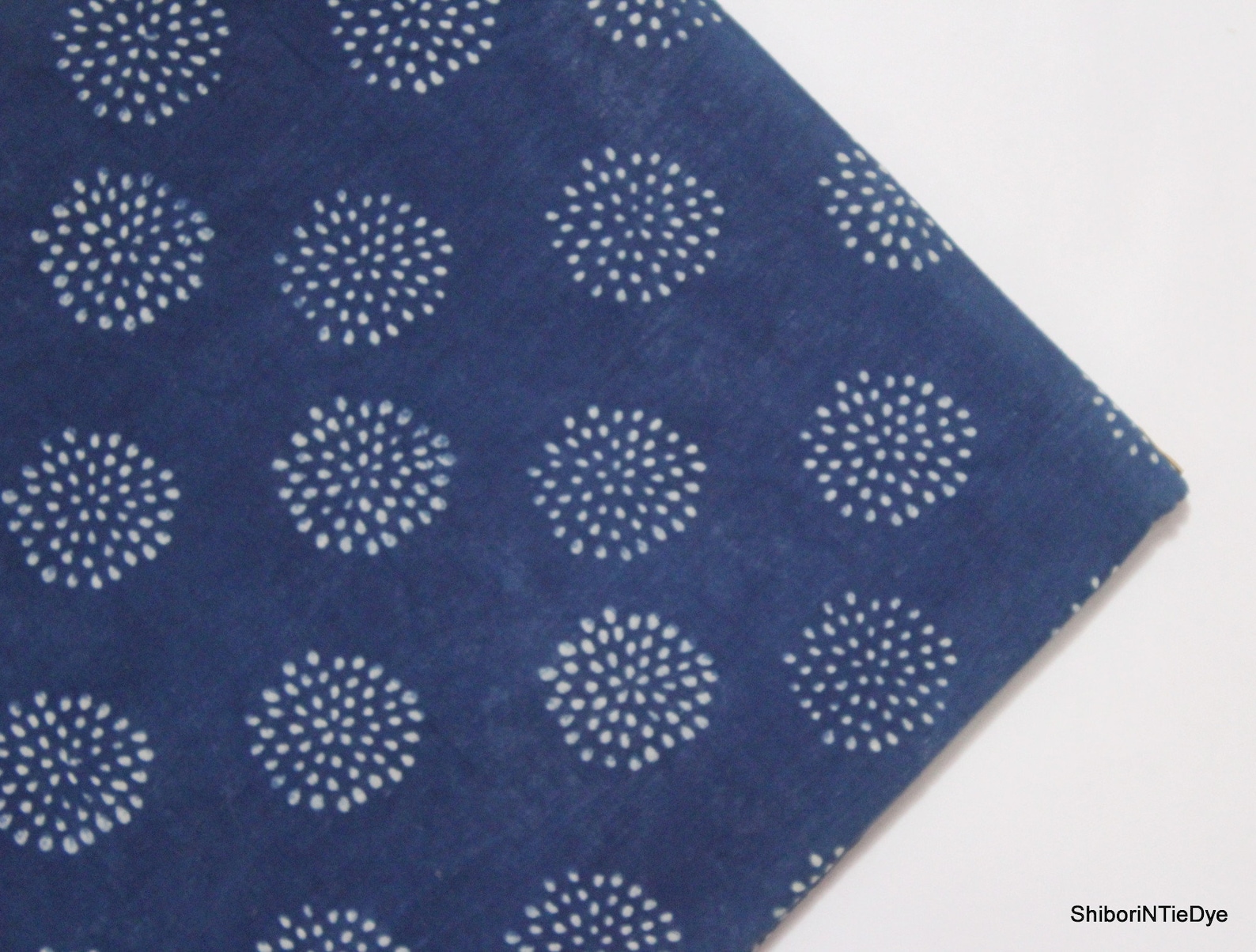 Hand Block Printed Voile Fabric Royal Indigo Blue Light Etsy