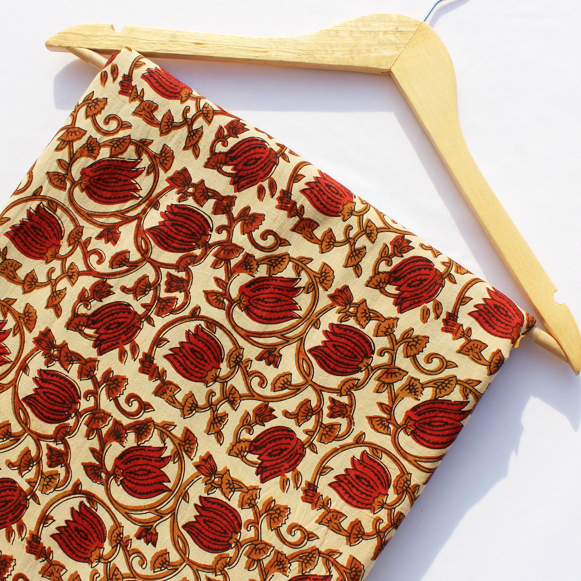 Fabric by the Yard Block Print Lotas Floral Print Soft Cotton Etsy