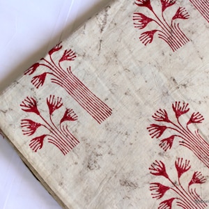 Baum Stoff Block Print Stoff Vintage Baumwolle Indische Handbedruckter Stoff, Indischer Schneiderstoff, Polsterstoff Meterware HBF#015