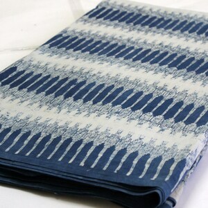 Indigo Cotton Fabric, Dabu Block Print Fabric by the Yard, Blue Hand Printed Dress Fabric IBF#013 image 3