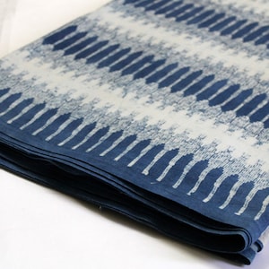 Indigo Cotton Fabric, Dabu Block Print Fabric by the Yard, Blue Hand Printed Dress Fabric IBF#013 image 2