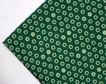 Green Fabric Polka Dots Cotton Fabric India Hand Block Printed Soft Fabrics Light Weight Cotton Jaipuri Fabric By the Yard HBF#060