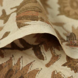 Beige - Bagh Hand Block Print Natural Dyed Cotton Fabric 03