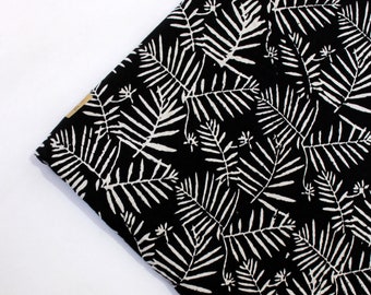 Black Print Fabric Hand Block Cotton Fabric, Black and White Indian Natural Vegetable Dyed Craft Women Clothes Fabric By The Yard BWF#07