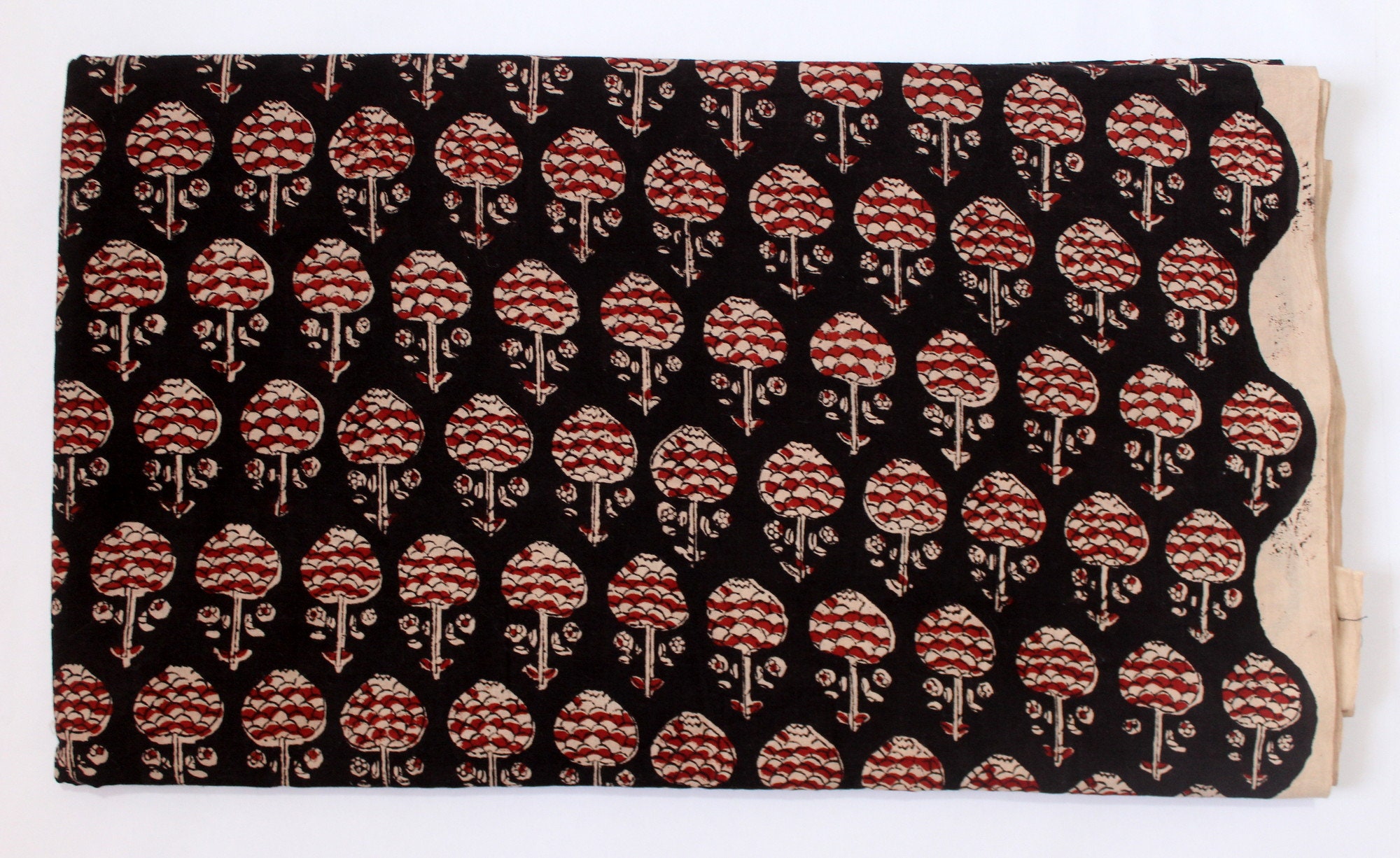 Brown - Ajrakh Block Printed Cotton Precut Fabric