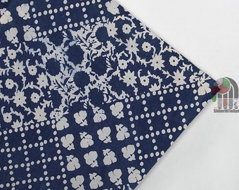 Vegetable Multi Patch Blue Dyed Block Print Fabric Animal Cotton Fabric Blue Printed Pure Cotton Soft Indian Fabric,Mud Resist Fabric IBF#6
