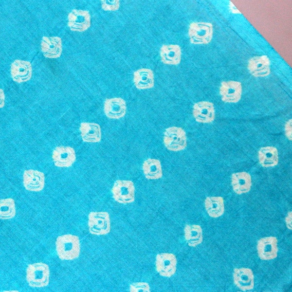 Indian Voile Cotton Fabric by the yard bandhani blue india Soft Dressmaking Sewing Fabric Summer dress batik Material Fabric TIE#02