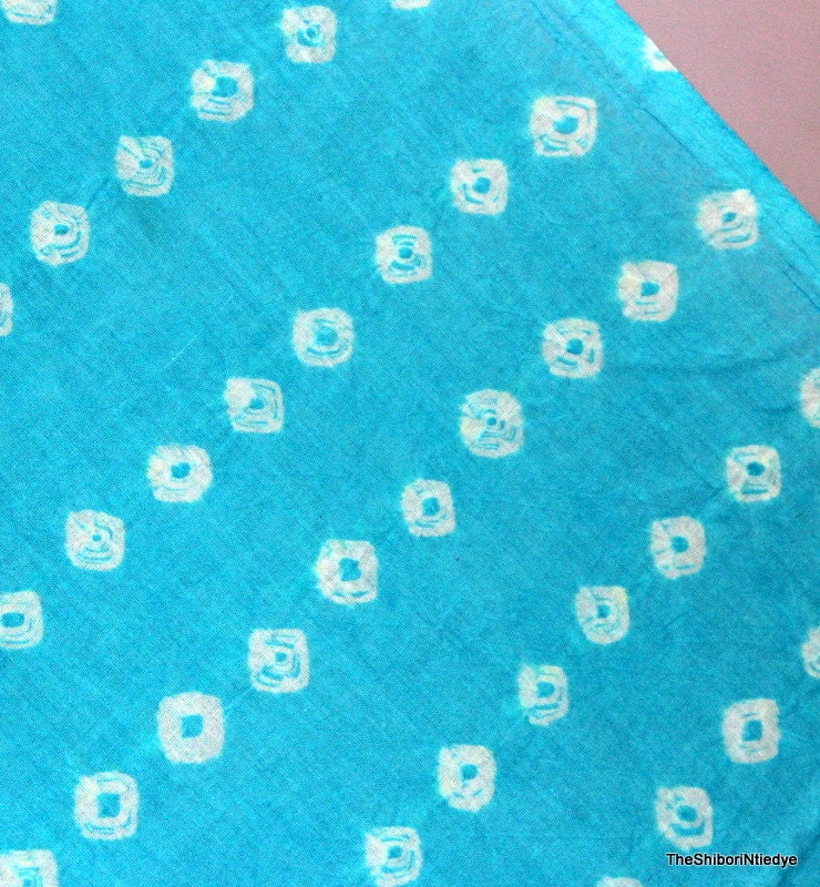 Indian Voile Cotton Fabric by the yard bandhani blue india Soft Dressmaking Sewing Fabric Summer dress batik Material Fabric TIE#02