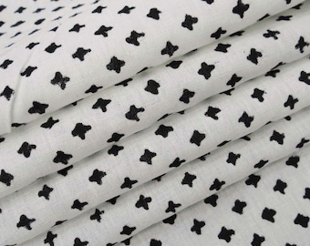White Fabric Dots Print Fabric Voile Cotton Fabric Indian Sewing Fabric Hand Block Fabric Dressmaking  Running Fabric By The Yard