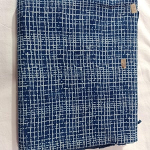 par yard Tissu Coton Bleu Royal Naturel Indigo Main Bloc Indien Sarong et Caftan Femme Robe Matériel Rideau Tissu IBF 042 image 3