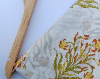Block Printed Fabric Indian Cotton Fabric Sewing Dressmaking Soft Fabric Indian Dress Fabric, Voile Printed Cotton Fabric, HBF#081