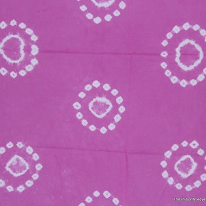 Pink Dress fabric Indian Bandhani Fabric Cotton Voile Pink Fabric, Natural Color Tie dye, women&#39;s clothing, Girls Dressmaking Fabric. WF#022