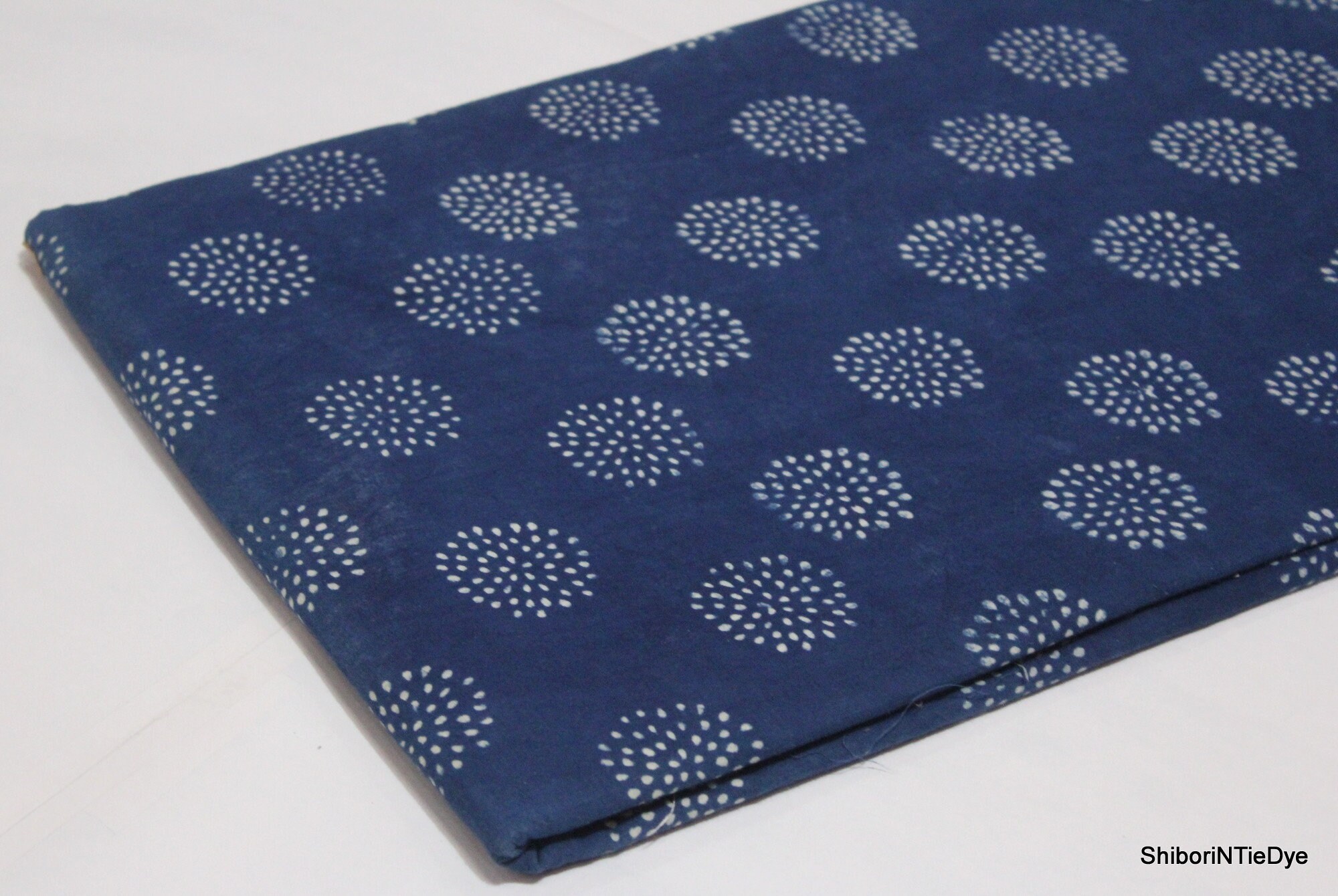 Hand Block Printed Voile Fabric Royal Indigo Blue Light Etsy