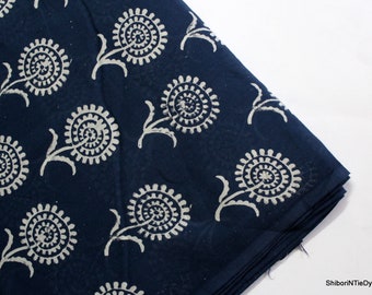 Fabric By The Yard Floral Print Fabric, Indian Fabric, Cotton Fabric, Natural Dye Fabric, Block Print Fabric, Hand Block Printed IBF#014