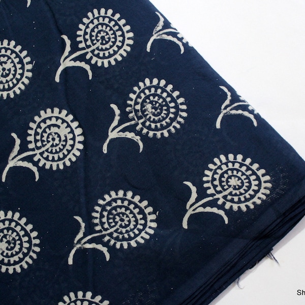 Fabric By The Yard Floral Print Fabric, Indian Fabric, Cotton Fabric, Natural Dye Fabric, Block Print Fabric, Hand Block Printed IBF#014