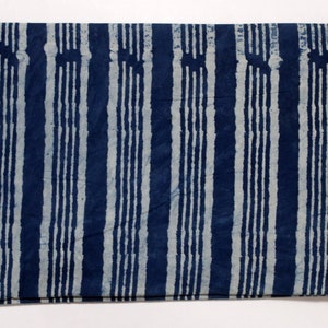 Blue Stripe Fabric Indian Cotton Indigo Natural Color dyed Fabrics Indian Sewing Craft Dressmaking Soft Fabric By Yard IBF093 image 2