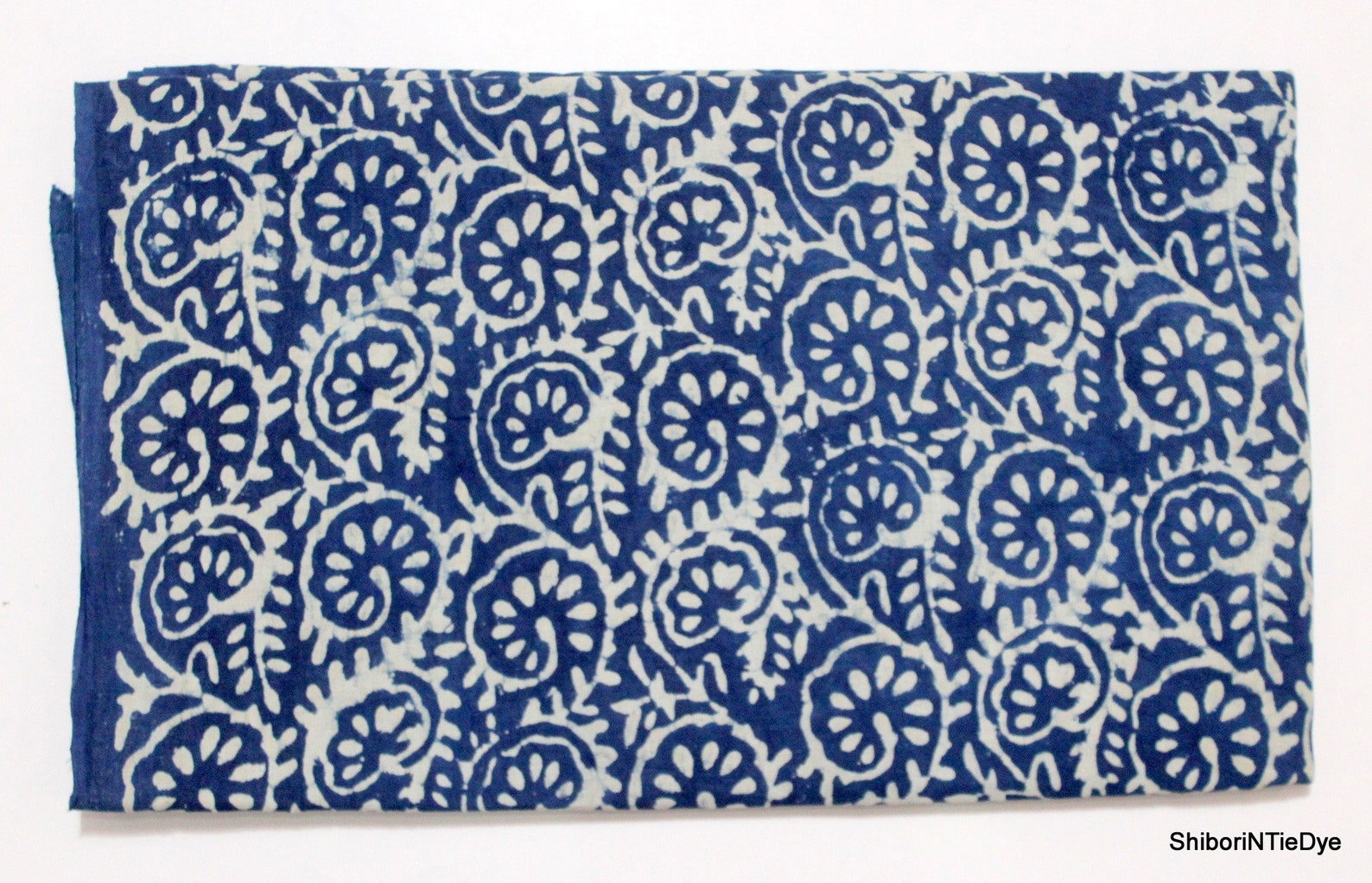 Blue Indigo Hand Block Print Cotton Dress