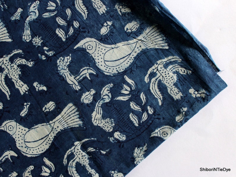 Indigo fabric Block Print fabric natural vegetable dye Fabric By the Yard India Hand block print cotton fabric sewing fabric