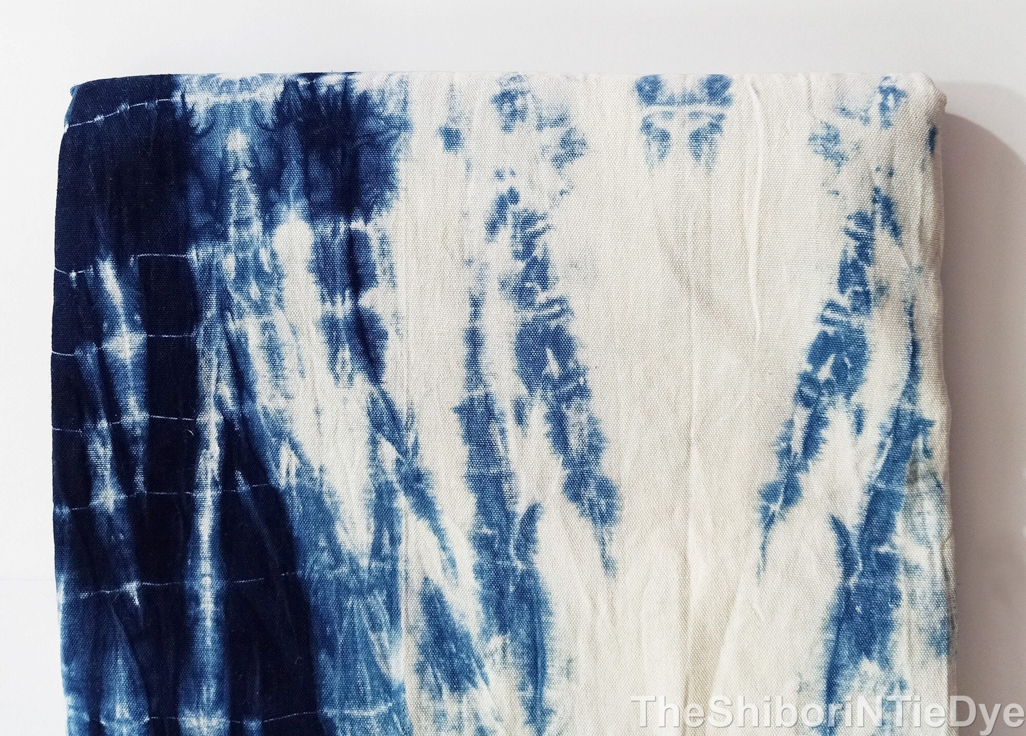 Cotton Canvas Tie Dye Upholstery Fabric Indigo Blue Plant Dyed Etsy