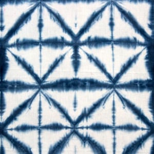 Tessuto 1 Yard, fatto a mano indiano, Tie Dye / Shibori, Panno di puro cotone, Colorante vegetale bianco blu indaco, TIE#01