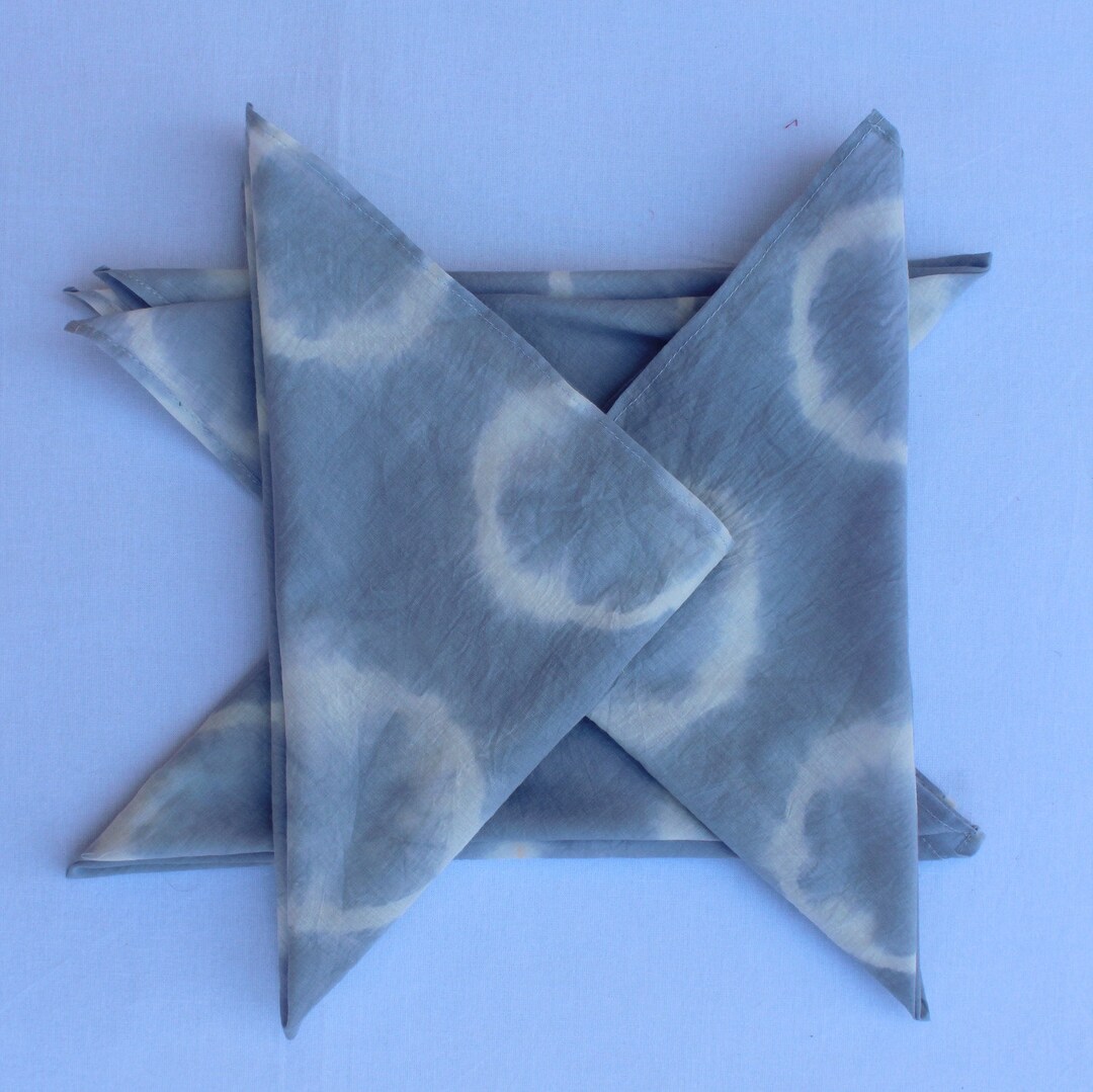 4 Pcs Set Napkin Shibori Tiedye Napkins, Hand Printed Cotton 100