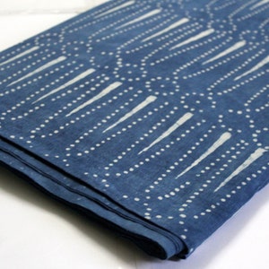 blue block print fabric cotton by the yard Fabric Hand dyed Blue Fabric, Indian Fabric Block Printed Fabric, Summer Fabric IBF#021
