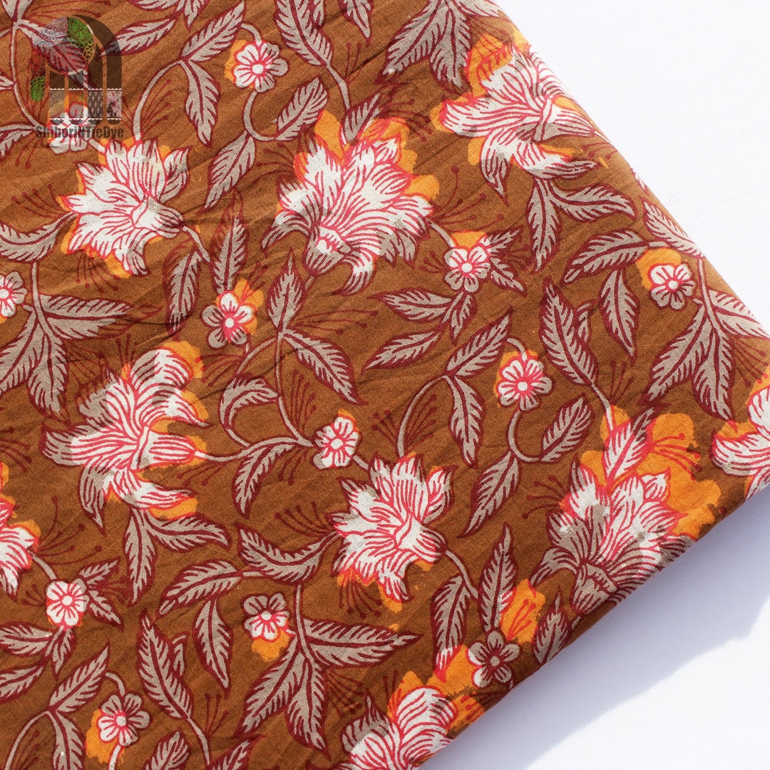 India Print Fabric by the Yard Soft Cotton Natural Vegetable - Etsy