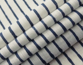 Stripes Fabric, 100% Cotton Fabric Quality Bedding Craft, Clothing, Quilting Fabric, Hand Block Printed Indian Running Voile Febric HBF#045
