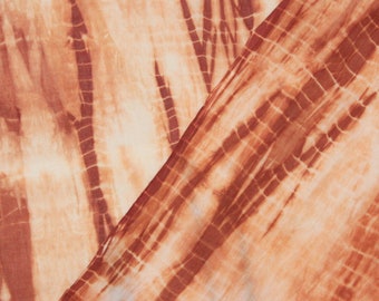 Indian Shibori Fabric Cotton Voile Fabric, Bandhani vegetable Natural Color Tie dye women's clothing Girls Dress Fabric By the Yard TIE#042
