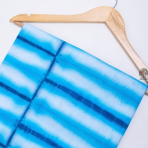 Tie Dye Semi Sheer White Blue Kaftan Fabrics For Lounge Resort Bech Party Wear Indian Cotton Soft Light Weight Fabrics By The Yard