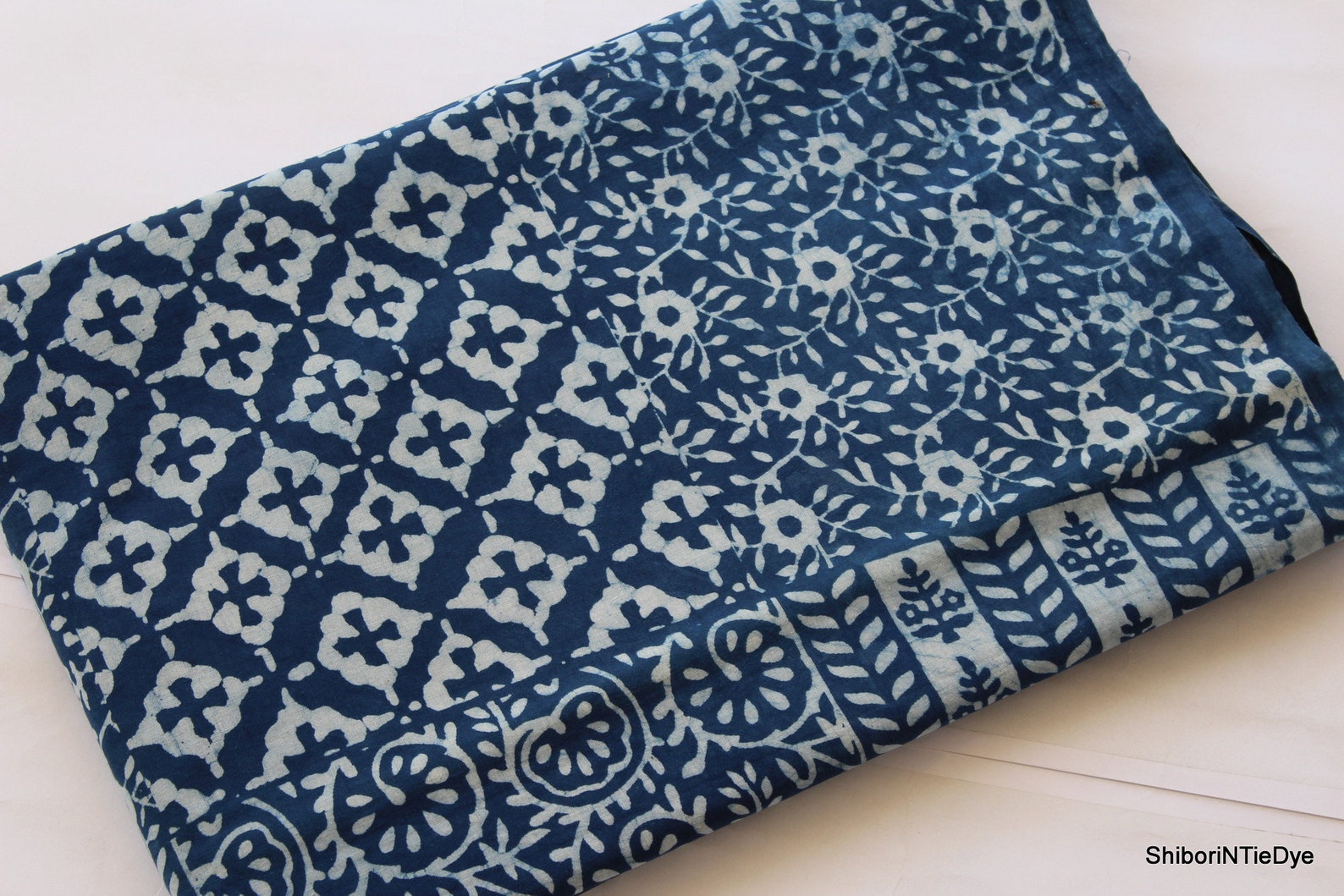 Blue Cotton Indigo Fabric Natural Hand Dyed India Fabric Beach - Etsy