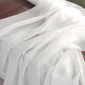 Tessuto di cotone bianco, tessuto per abbigliamento in voile trasparente, larghezza 44", tessuto tagliato su misura, tessuto indiano leggero e morbido, SCF#01