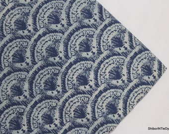 Indigo Fabric Hand Block Printed 100% Cotton Indian Fabric Natural Vegetable Dye Royal Blue Shibori Style Dabu Print  By The Yard IBF#109