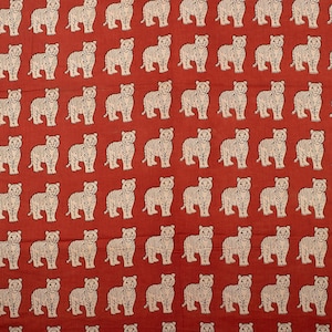 Tiger Animal Print Indian Cotton Hand Block Print Textile Fabric Curtain Pillow Cover Fabric Hand Dyed Fabric For Dressmaking BP#423 image 11