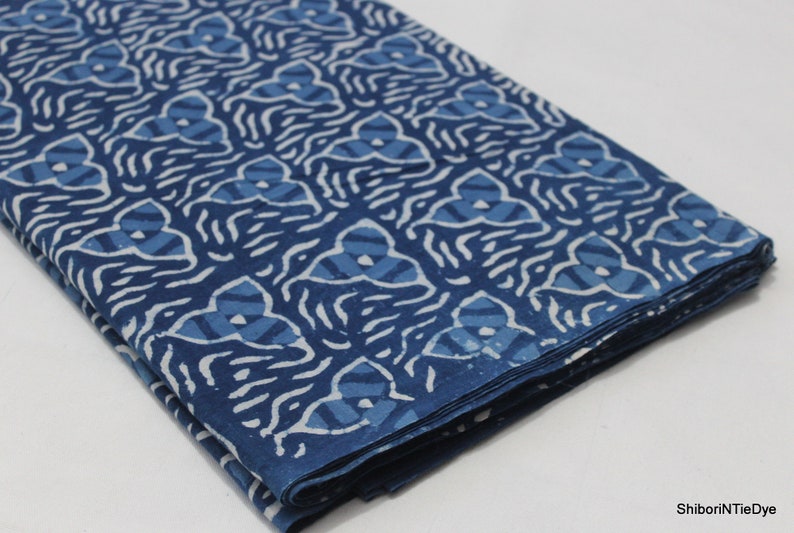 Exclusive Block Print Cotton Fabric, Hand Stamped Printing By Yard 100% Indian Cotton Fabric Sewing / Quilting & Crafting Floral Fabric