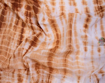 Brown Cotton Fabric by the yard shibori fabric Tie dye Bandhani Indian Soft Fabric, Women Girls Dressmaking Fabric by the yard