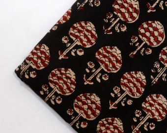 Ajrakh Block Print Stoff reine Baumwolle India Natural Dyed Handblock Gedruckt Schlamm Resist Stoff, Jaipuri Print Stoff Meterware