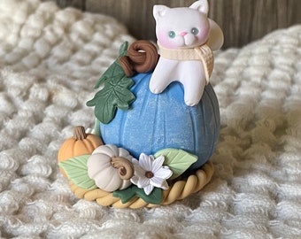 Pumpkin and Kitty Figurine