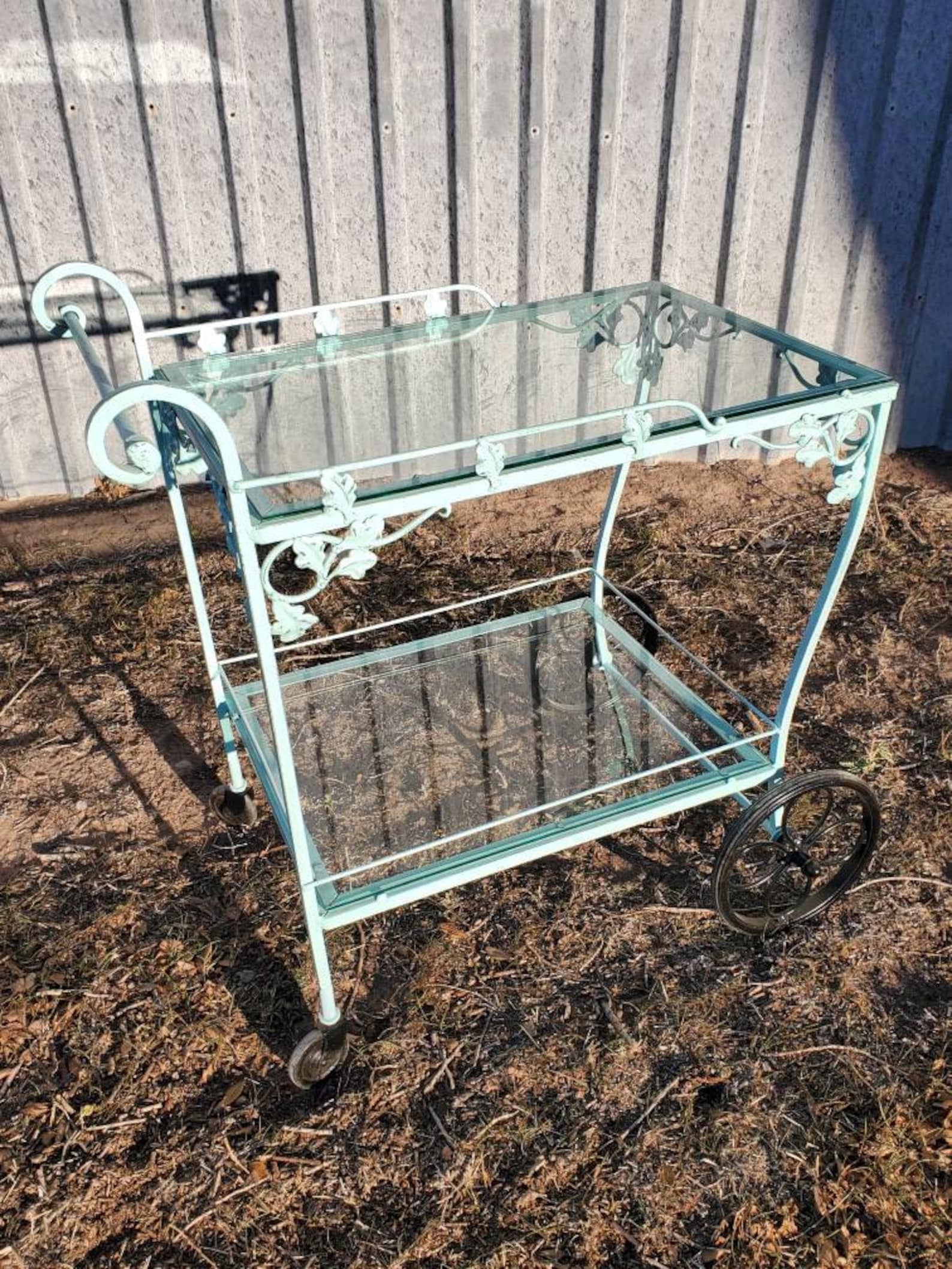 Vintage metal farmhouse tea/beverage cart Etsy
