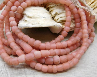 5-6 mm approx 60 cm strand with 110-130 beads yellow orange small handmade ethno glass beads java