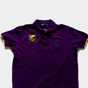 Ralph Lauren Polo Country Riders Jockey Club Purple Yellow Big Crest Top T shirt Etsy