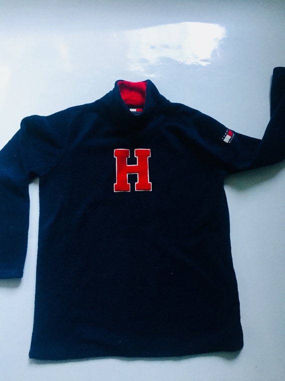 krater dagsorden Udvalg Tommy Hilfiger Sweater Vintage Navy Blue Big Logo H Crewneck - Etsy