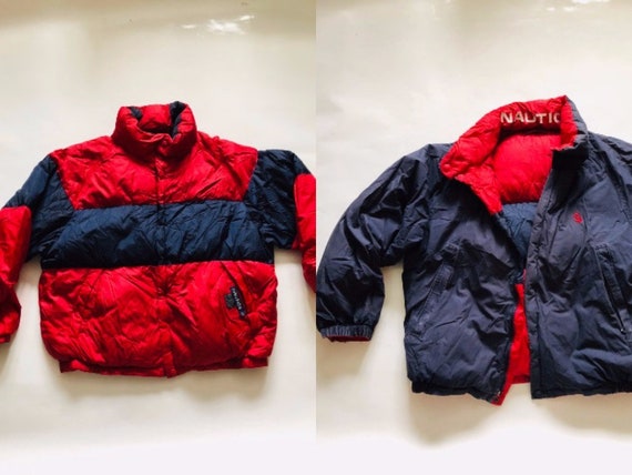 Vintage Nautica Reversible Jacket Red Blue White W