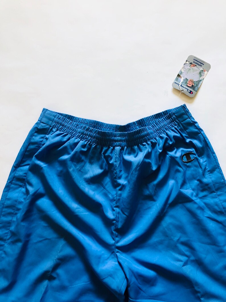 Vintage Champion Tearaway Track Pants Deadstock Jogging Pants 90s Classic Logo Joggers Blue Grey Sweatpants