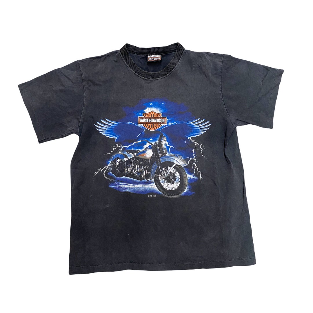 Vintage Louisville Cardinals Harley Davidson Short Sleeve T-Shirt - Bluefink